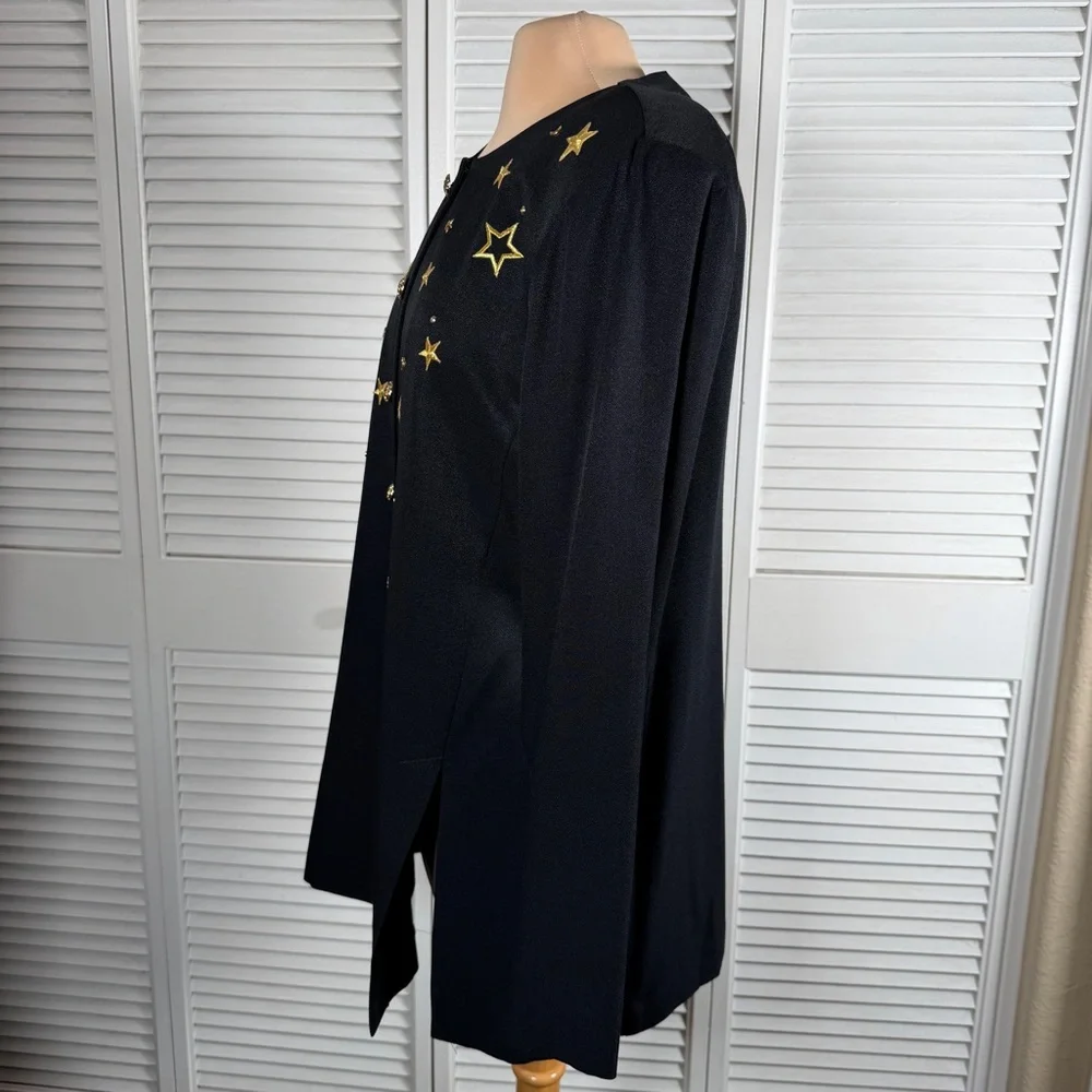 R&M Richards Celestial Star Moon Gold Button Vintage Blazer Tunic Jacket L - Picture 9 of 16